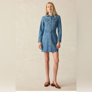 NWT FAHERTY Michelle Denim Blue Button-Up Dress